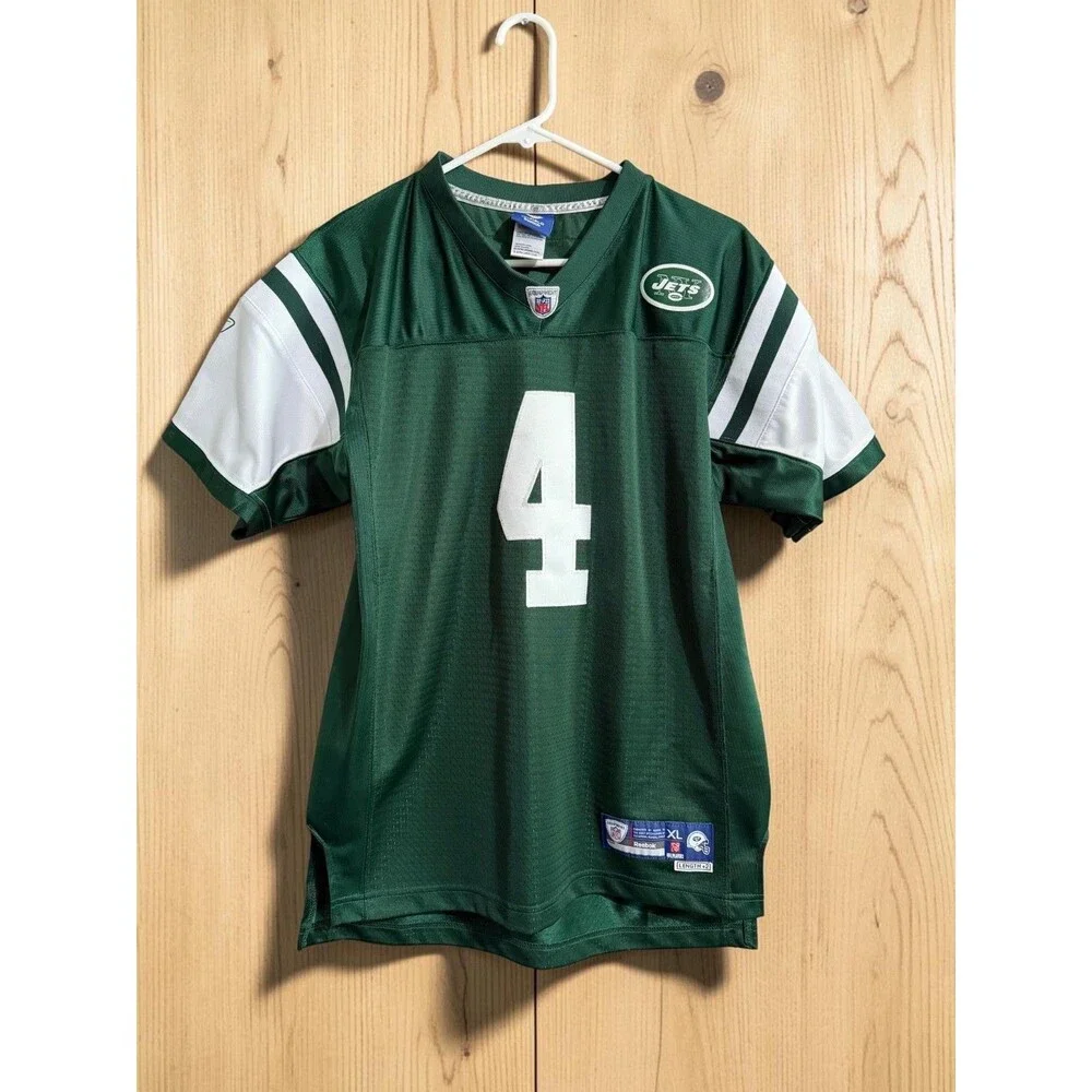 Brett Favre #4 Jersey Reebok +2 New York Jets Boys or Girls Youth Size XL 18-20